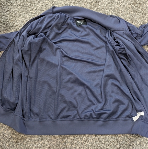 Athleta Blue Leopard Print Zip Up Jacket 1X - Picture 6 of 9